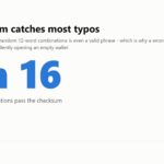 Large figure: only about one in sixteen random 12-word combinations passes the BIP-39 checksum.